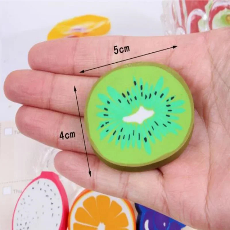 1pc/ packCute Fresh Fruit design eraser Kawaii Watermelon Orange Kiwifruit erasers students' gift prize office school supplies