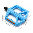 Double DU Bearing Ultralight Bike Pedals with Reflector Bicycle Platform Pedals Anti-Slip Cycling Safety Pedals for Night Riding