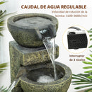 Outsunny Garden Fountain 5W 4 Tier Cascading Water Fountain with Water Pump and Adjustable Water Outlet for Decoration