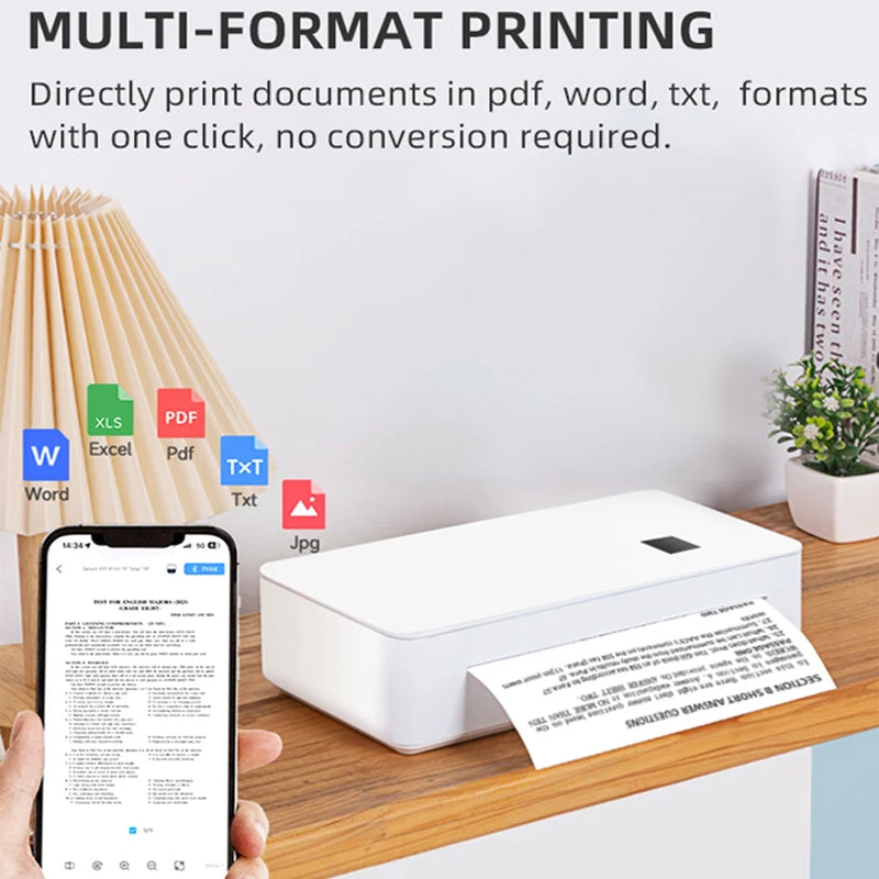 A4 Portable Thermal Bluetooth Printer Supports 210mm Thermal Paper WIFI Wireless Mobile Travel Printers for Car & Office