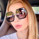 Fashion Big Frame Hexagon Sunglasses Women 2023 Designer Oversized Eyewear Men Square Sun Glasses Sunnies Female Gafas De Sol