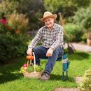 2-in-1 Garden Knee Bench Seat Portable with Tool Pouch Foldable Gardening Stool EVA Pad Ideal Outdoor Gardening and Yard Work