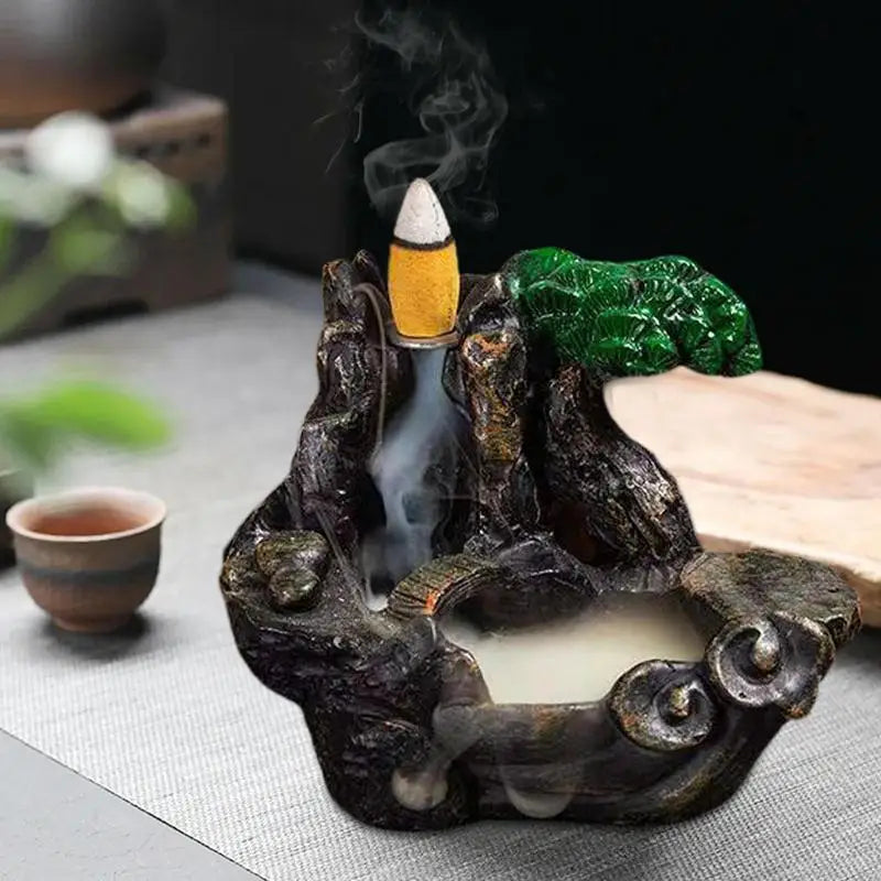 Backflow Incense Burner New Ornaments Incense Burner Ceramic Waterfall Backflow Incense Holder Incense Cones For Home Incense