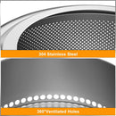 UNHO 19 Inch Smokeless Fire Pit for Outdoor Wood Burning,  Portable 304 Stainless Steel Camping Stove , Perforated  Fireplace