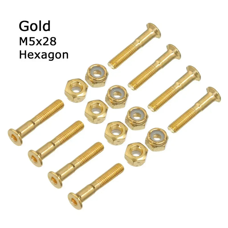 8 Sets M5 Skateboard Mounting Hardware Screws Bolts Skateboard Hardware Nuts Outdoor Longboard Parts Accessories High Quality
