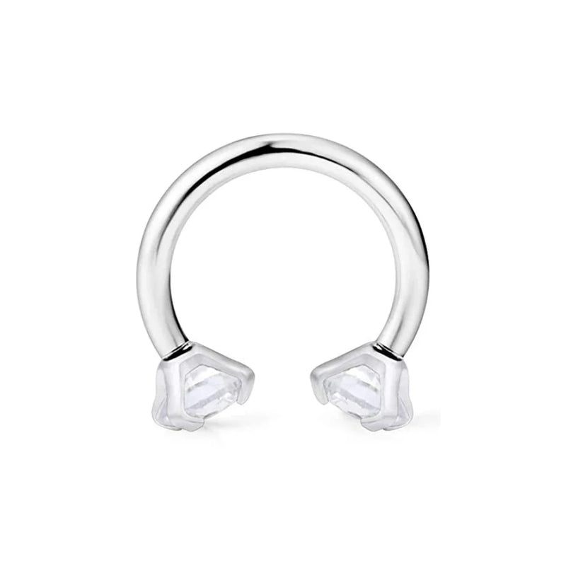 1/9PCS 16G Surgical Steel Lip Hoop Ring Crystal Cubic Horseshoe Barbell Tragus Cartilage Earring Helix Daith Septum Piercing