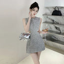 Bodycon Dress for Women Summer Temperament Robe Femme O-neck Sleeveless Tunic Hollow Out Mini Dresses 2026 Vestidos De Mujer