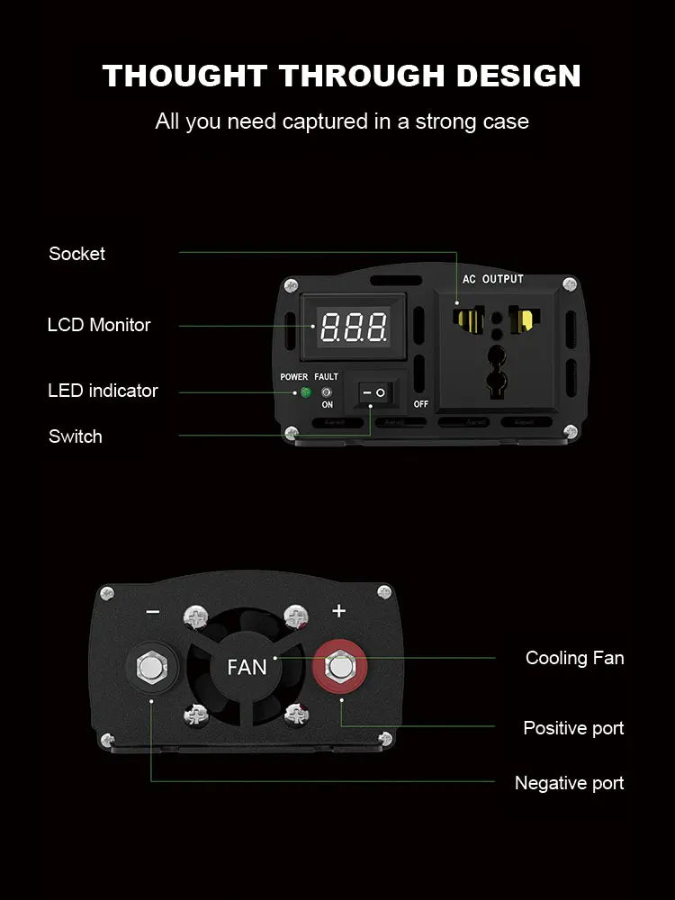 Aierwill  Pure Sina Wave Inverter DC 12v/24v To AC 3000W 2000W 5000W Portable Power Bank Converter Solar Inverter For Home Car