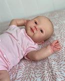 NPK 49CM Soft Silicone Cloth Body Julieata Lifelike Real Touch Reborn Baby Girl with Hand-Drawing Hair Toddler Cute Doll