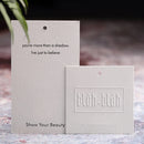 Special Paper Bump Printing Fashion Embossed Letter Tag Women's Clothing Personality Design Custom Factory Direct Sales