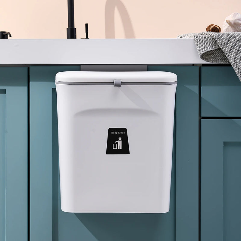 【Lifeideas】Door Hanging Trash Can Kitchen Bathroom Toilet Waste Storage with Inner Barrel Wall Mounted Garbage Rubbish Bin