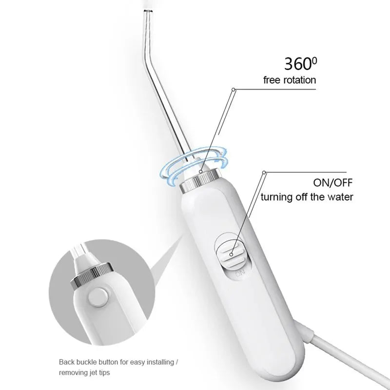 Handheld Water Flosser for Teeth Rechargeable Electric Dental Oral Irrigator 600ml Water Tank 4 Water Jet Teeth Cleaner Portable