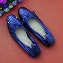 2024 Spring\Autumn Genuine Leather Shoes Woman Flats Work Classi Fashion Bowknot Female Casual Ballet Ladies Shoes Plus Size 44