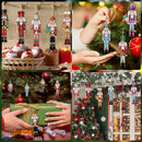 12 Stück Weihnachten Holz Nussknacker Soldat Anhänger Weihnachtsbaum Hängende Dekoration 2025 Weihnachtsschmuck für Zuhause Neujahrsgeschenk