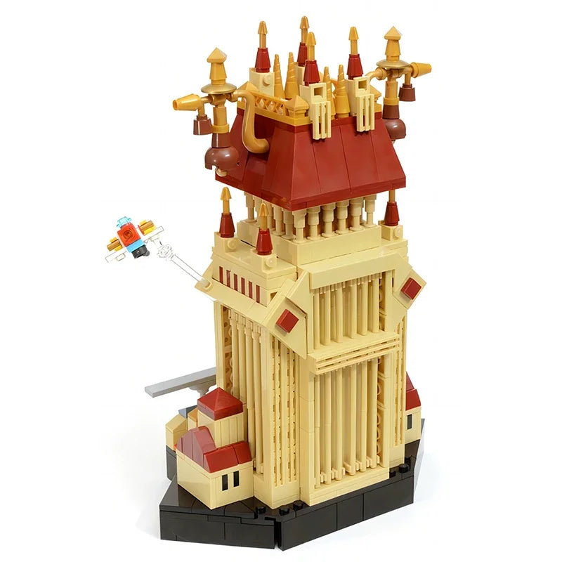 BuildMoc Kingdom Hearts Bell Tower Building Blocks Set Famous Street Evening Twilight House Bricks Toys For Children Xmas Gifts