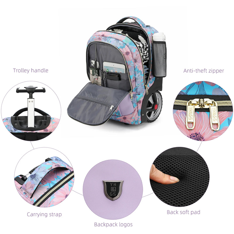 Travel Suitcases Rolling Luggage Backpack With Wheels Travel Large Capacity Trolley Bags Multifinonal Backpack Laptop Schoolbag