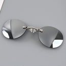 1 Stück Clip-On-Nasenbrille Rundrandlos Matrix Morpheus Sonnenbrille Mini Randlos Vintage Herrenbrille UV400 Schutzbrille