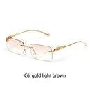 Ruiao rimless sunglasses UV400 fashion square metal glasses for men women designer man's brand sun glasses shades for outdoor