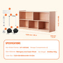 SucceBuy Cubby Mobile Tray Storage Cabinet Cubby Storage Cabinet 2-shelf Classroom Furniture for Home Daycare Preschool Natural