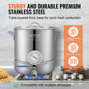 SucceBuy Stainless Steel Kettle 5 GALLON Brewing Pot Tri Ply Bottom for Beer Brew Kettle Pot Home Brewing Supplies Includes Lid