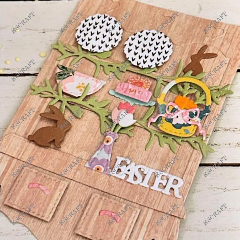 KSCRAFT Cabinet Easter Add On Cutting Dies Stencils for DIY Scrapbooking Decorative Embossing DIY Paper Cards