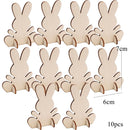 4/10pcs Wooden Easter Rabbit Ornament 2 Size Rabbit Crafts For Home Table Decorations Kids Gift Handmade DIY Painting Supplies
