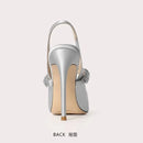 32-45 Size New Rhinestone Crystal Satins Sandals Fashionable Pointed 6cm/8cm/10cm Thin Heel Banquet Wedding Women's Single Shoes