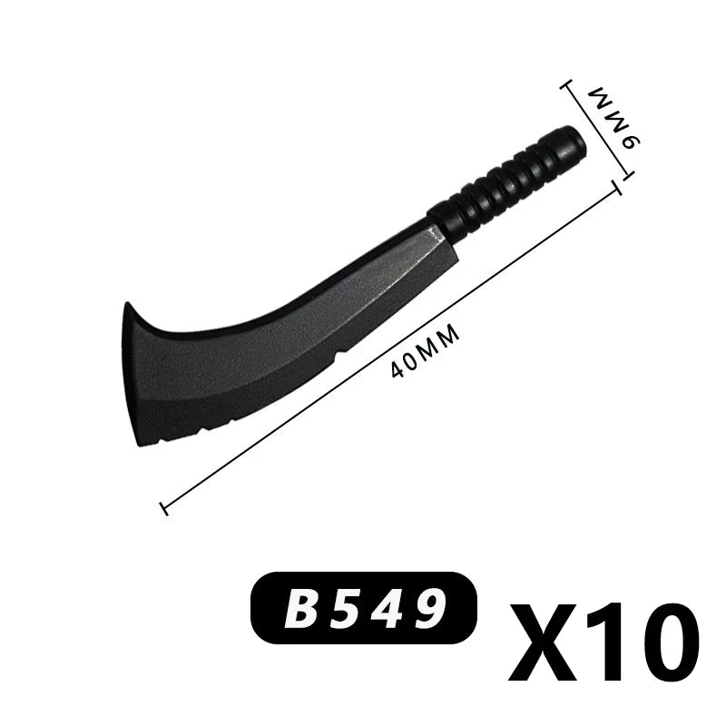 Medieval MOC Weapon Figure Accessories Building Blocks Soldiers Sword Shield Bow Arrow Trident Hammer Axe Spear Brick Kid Toy