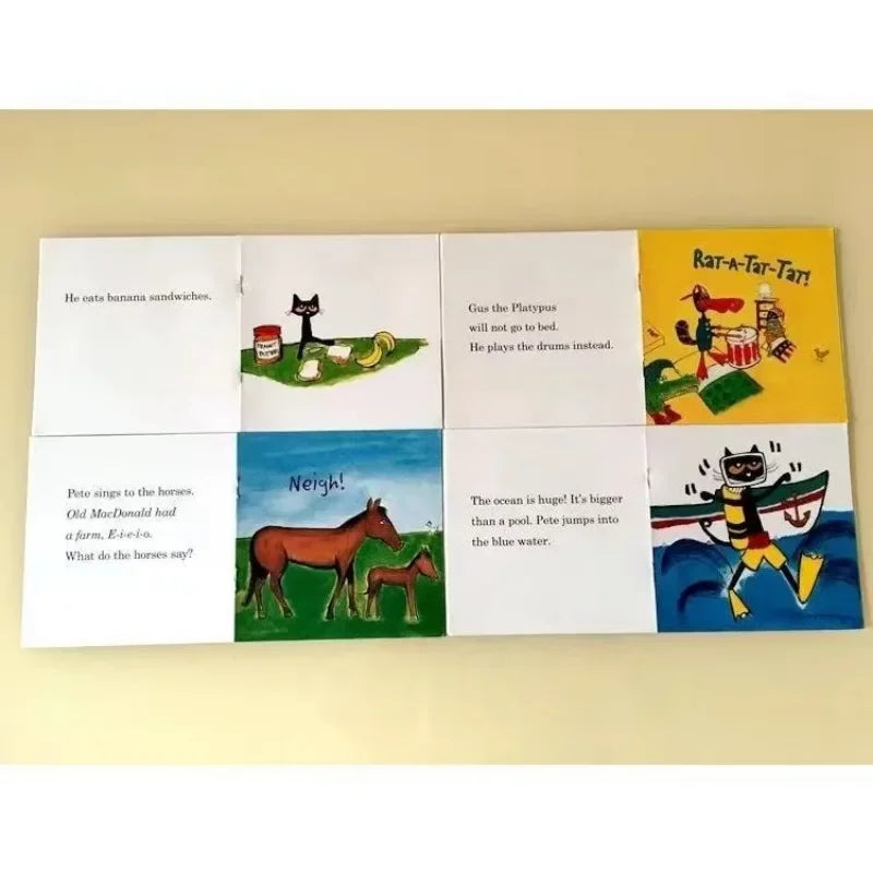 Pete The Cat Picture Books Kids Babies Famous Stories Learning English Stories Children's Book Set Bedtime Reading Gifts for Bab