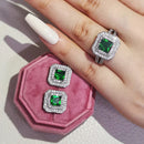 2026 New Arrivals Luxury 2pcs Silver Color Cz Dubai Jewelry Set Ring and Earring for Women Wedding Party Lady Gift Jewelry J5968