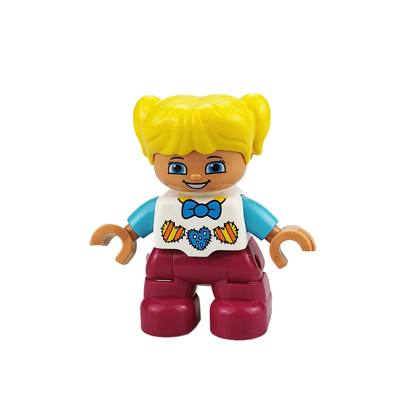 Big Size Action Figures City Princess Policemen Family Building Block Doll Character Accessory Assembly Toys for Children Gift