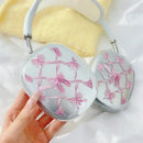 Korea Cute Bowknot Flower For Airpods Max Earphone Case Clear Silicone Headphone For Airpods Max Leopard Print Protective Cover