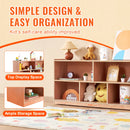 SucceBuy Cubby Mobile Tray Storage Cabinet Cubby Storage Cabinet 2-shelf Classroom Furniture for Home Daycare Preschool Natural