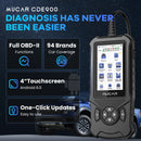 MUCAR CDE900 OBD2-Scanner ABS/SRS/ECM/TCM Systemdiagnosetool Kostenlose lebenslange Updates Motorkontrollleuchte Diagnosegeräte für Autos