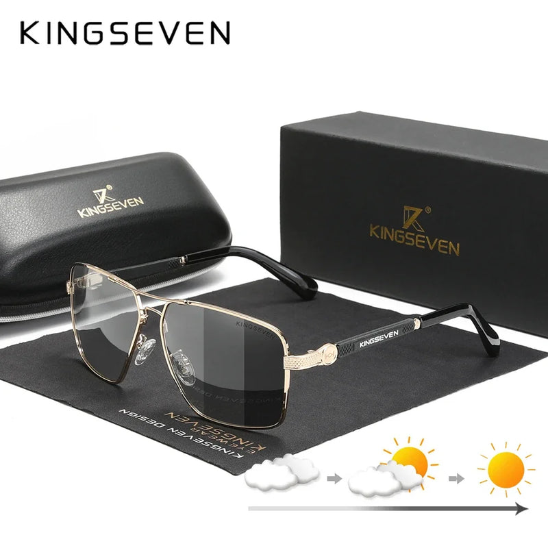 KINGSEVEN Design Sunglasses Polarized Coating Lens Auto Reset Framework Men/Women Fishing Driving Eyewear
