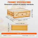 SucceBuy Bienenstock Tiefer Kasten Starter-Kit 100% Bienenwachs beschichtet Naturzedernholz Langstroth Bienenstock-Kit Transparentes Acryl