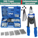 DayPlus Blindnietmutternzangen-Set, Gewinde-Blindnietzangen-Set, 150 Blindnietmuttern in M5 M6 M8 M10 M12, Schwerlast-Handnietzange Blindnietmutternpistole