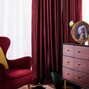 Luxury Nordic Curtains for Living Dining Room Bedroom  Velvet Fabric Burgundy Thick Curtain Tulle Finished Product Customization