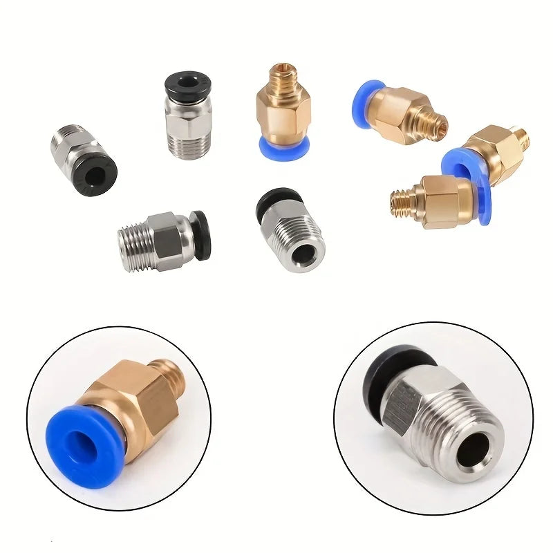 New PC4-M6 Pneumatic Fitting and 5 Pcs PC4-M10 Pneumatic Fitting for Creality Ender 3/Pro Ender 5 CR-10/10S 3D Printer