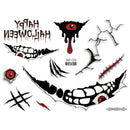 Halloween Scary Tattoo Stickers Crawl Scary Eye-catching Evil Unique Ghost Face Accessories Horror Movie Style Makeup Fake Scar