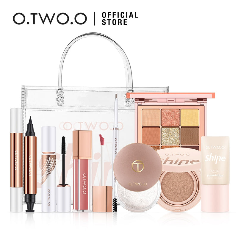 O.TWO.O 11pcs/set Full Makeup Kit Include Eye Shadow Blusher Concealer Contour Highlight Mascara Eyebrow Eyeliner Loose Powder