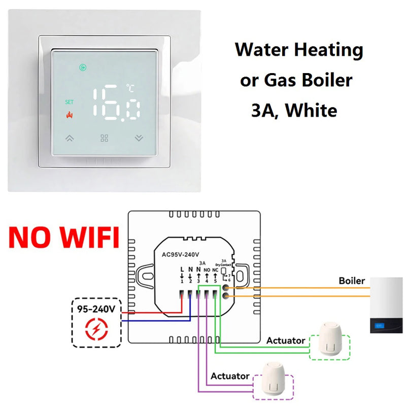 Smart WIFI MK08 Thermostat Remote Temperature Controller 3A 16A for Water/Electric Floor/Gas Boiler 1PC