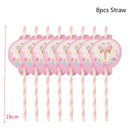 Unicorn Party 3-tier Cup Cake Stand Paper Plates Cups Balloon Birthday Party Decoration Kids Unicornio Party Girls Baby Shower