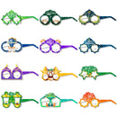 12/6pcs EID Mubarak Decoration Paper Glasses Frame Ramadan Islamic Muslim Photo Booth Props Kids Gift Eid Al Adha Party Supplies