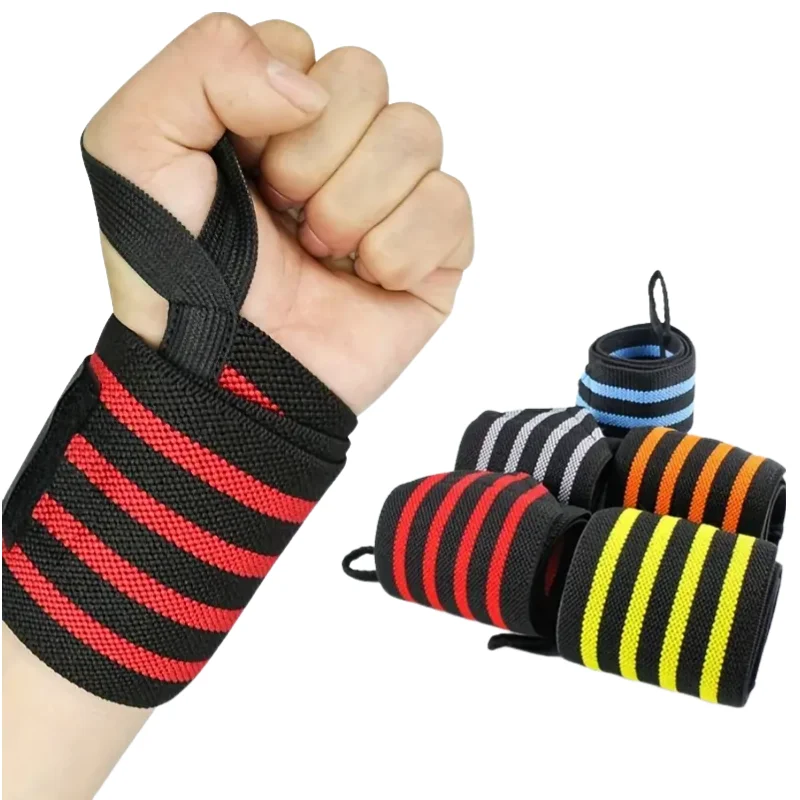 1 Pair Adjustable Wristband Wrist Support Sports Brace Straps Extra Strength Weight Lifting Wraps Bandage Fitness Gym Training