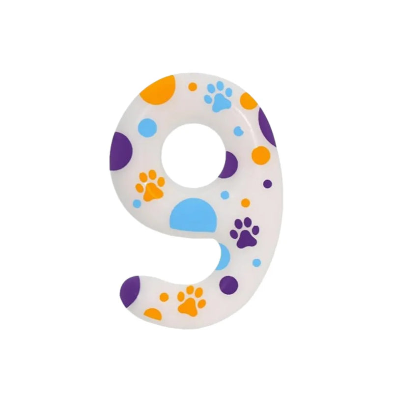 Blue Dog Paw Themed Birthday Candles, Number 2 Paw Print Birthday Party Supplies, 2.76 inch Paw Cake Topper Decorations, Birthda