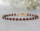 Garnet bracelet, January birthstone bracelet, Red garnet bracelet, Mothers Day present, January birthstone