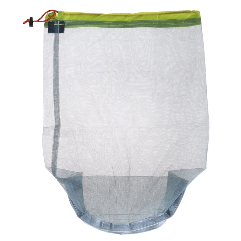 Camping Sports Mesh Storage Bag Ultralight Travel Stuff Sack Drawstring Storage Bag Traveling Organizer Portable Outdoor Tool
