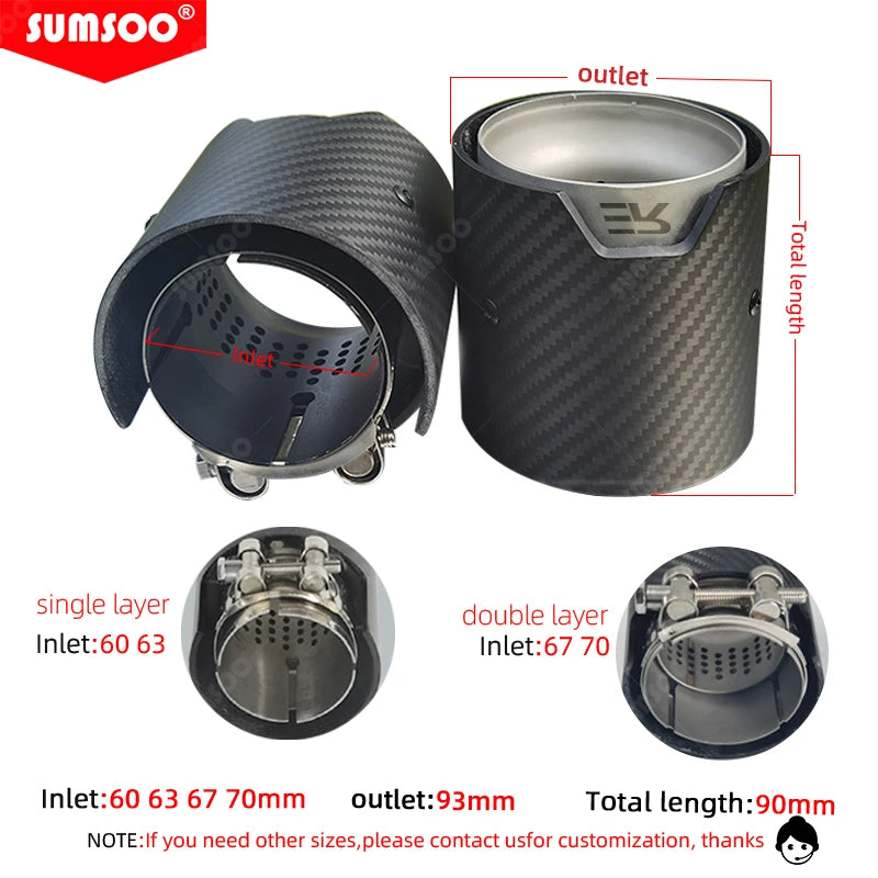 Genuine SUMSOO Glossy /Matte Carbon Fiber Exhaust tip Auspuffspitze for BMW M2 M3 M4 M135i M235i M140i M240i M335i M340i M435i