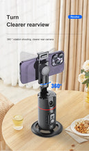 AXNEN AI Auto Following Gimbal Stabilizer 360 Rotation Phone Stand P02 Desktop Tracking Gimbal with Remote for Live Photography